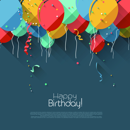 happy birthday happy confetti colored birthday background vector background 