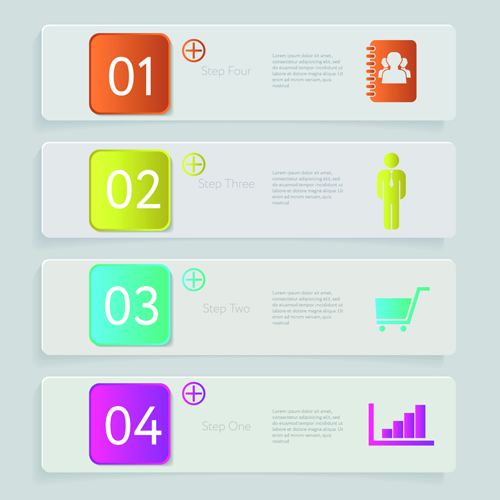 Creative number business banner vector material 01