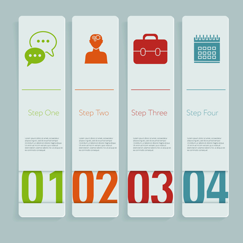 Creative number business banner vector material 02