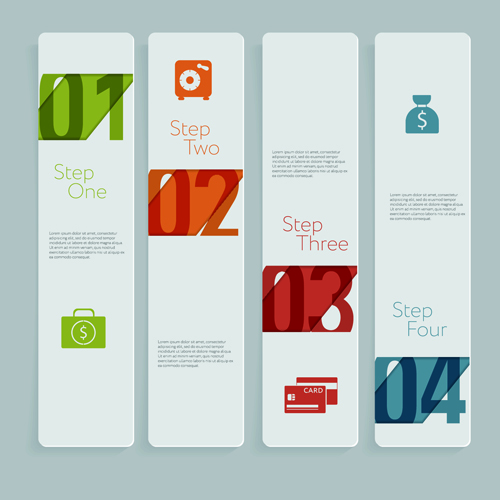 Creative number business banner vector material 03