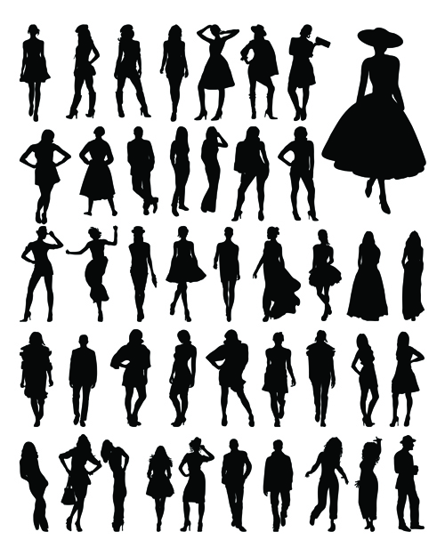 woman vector material silhouettes silhouette material fashion 