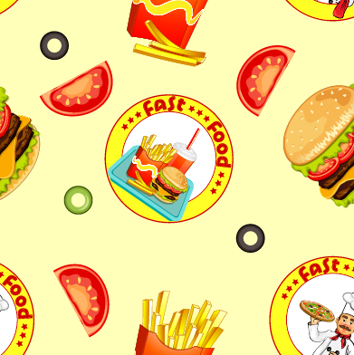 seamless pattern fast food 