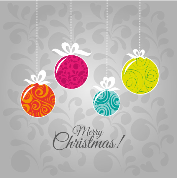 flat christmas baubles background 