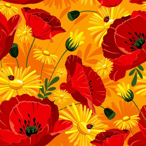 Set of different Flower Pattern elements vector 08