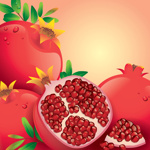 Fresh pomegranate vector background