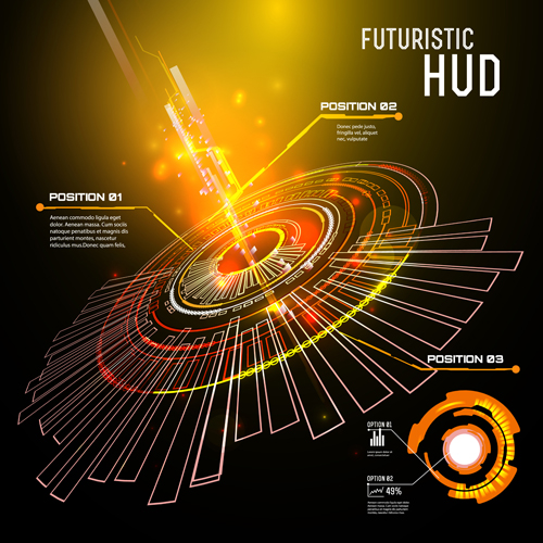 Futuristic tech with abstract background vector 05