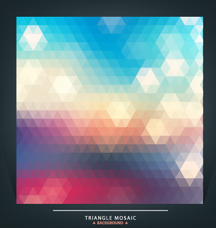 Geometric shapes mosaic background vector set 01