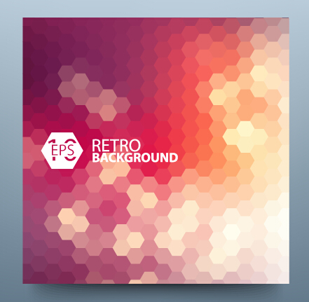Geometric shapes mosaic background vector set 03