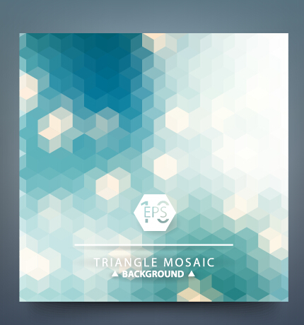 Geometric shapes mosaic background vector set 04