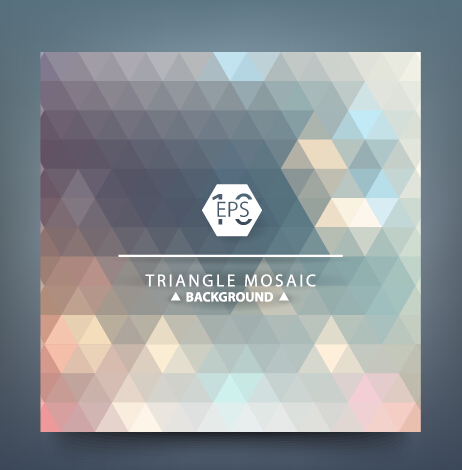 Geometric shapes mosaic background vector set 06