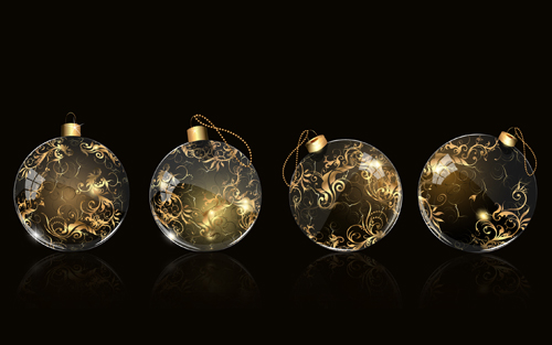 material glass christmas baubles 