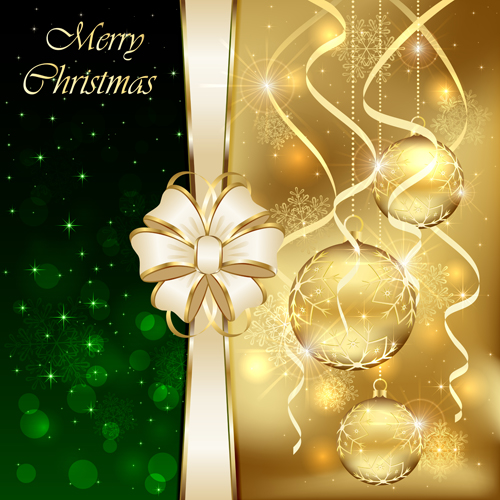 Green style xmas card vector 05