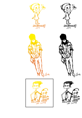 hand-draw character cartoon characters vector cartoon characters 