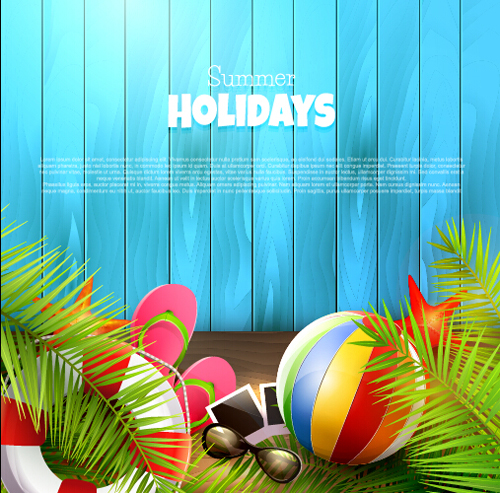 Happy summer holiday background vectors 02