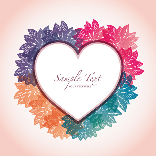 Set of Heart frame vector material 01
