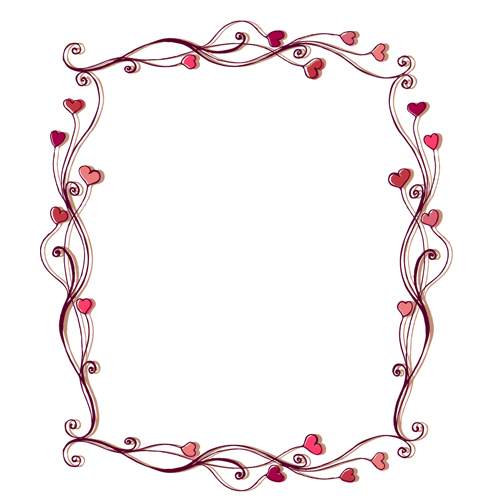 Set of Heart frame vector material 02