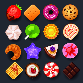 Vivid food icon design vector 04