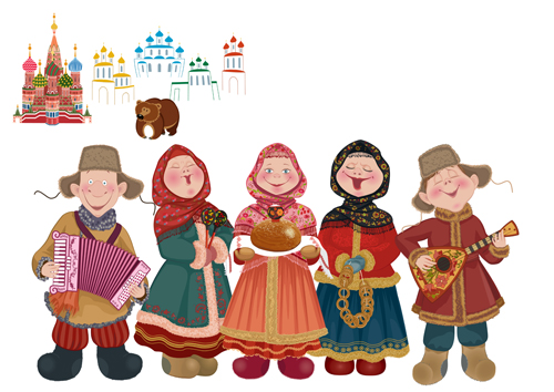 Minorities cartoon figures vector