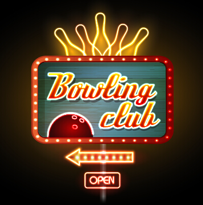 Neon advertising sign vectors material 02