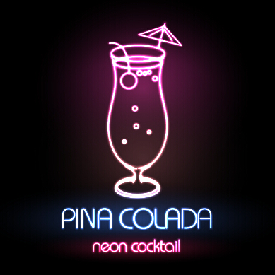 Neon advertising sign vectors material 03