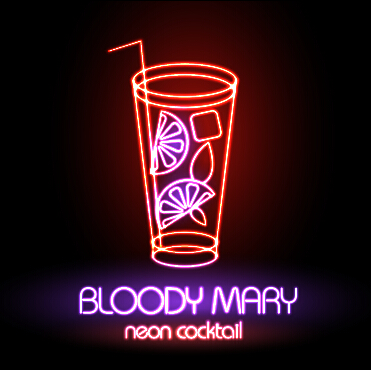 Neon advertising sign vectors material 04