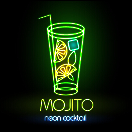 Neon advertising sign vectors material 05