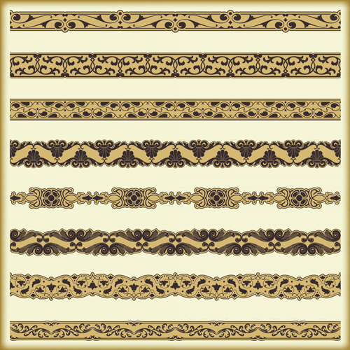 Ornament pattern borders vector material 04