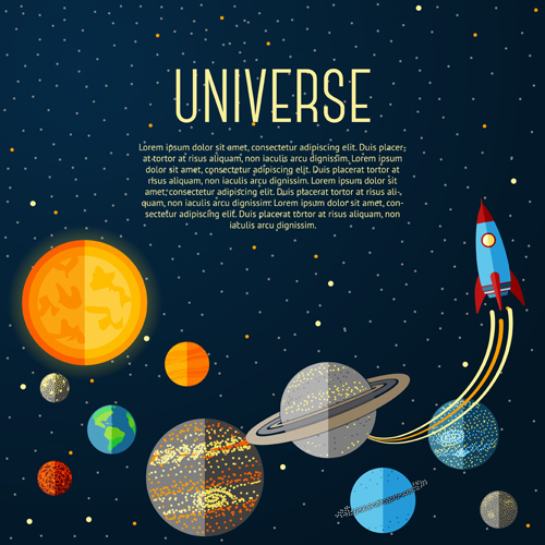 Outer space cartoon background vector 02 Outer space cartoon background vector 02