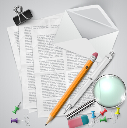 Pencil and learning tools background vector 05