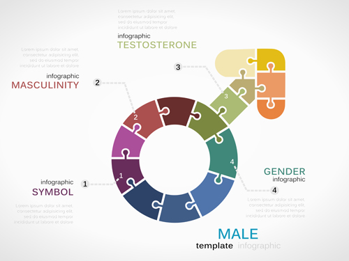 Puzzle infographics template vector 09 Puzzle infographics template vector 09