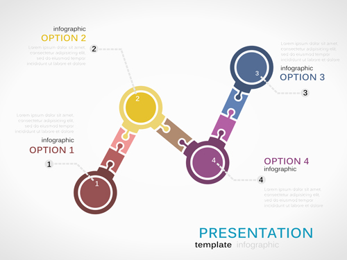 Puzzle infographics template vector 10 Puzzle infographics template vector 10