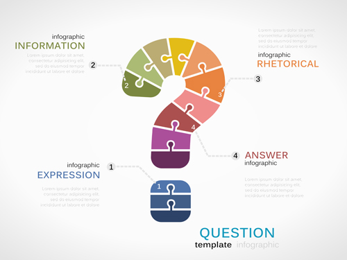 Puzzle infographics template vector 11 Puzzle infographics template vector 11