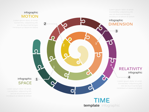 Puzzle infographics template vector 12 Puzzle infographics template vector 12