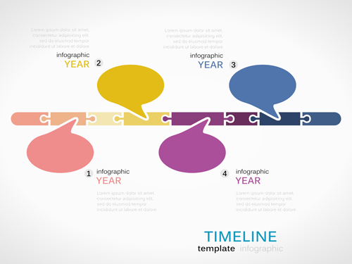 Puzzle infographics template vector 14 Puzzle infographics template vector 14