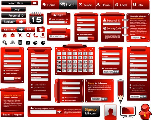 website style red elements element 