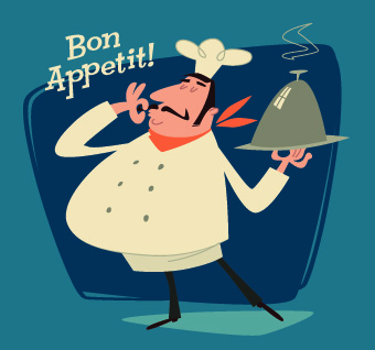 Funny Restaurant poster design vector 02
