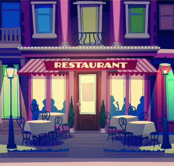 Funny Restaurant poster design vector 04