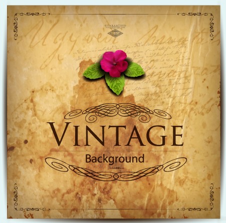 Retro parchment grunge background vector 04