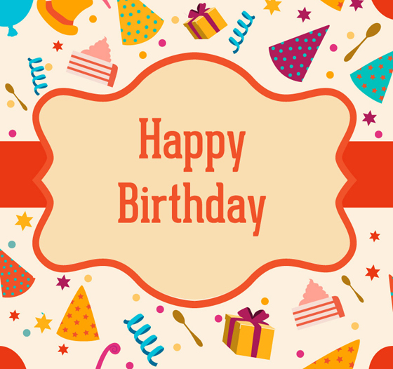Retro style frame happy birthday background