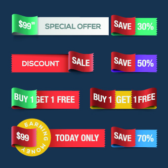 Different Sale discount labels vector 04