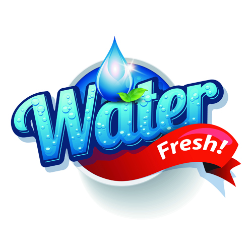 water shiny labels label fresh 