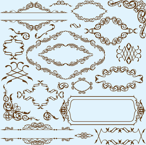 Simple frame with borders and ornaments vector design 01