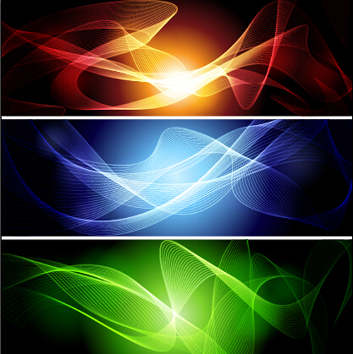 Smoke colorful banner vector set Smoke colorful banner vector set