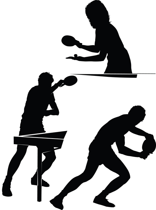 Different of Sport silhouette vector graphic set 05