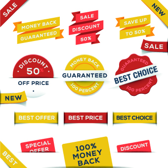 Sale Sticker labels and tags vector 02