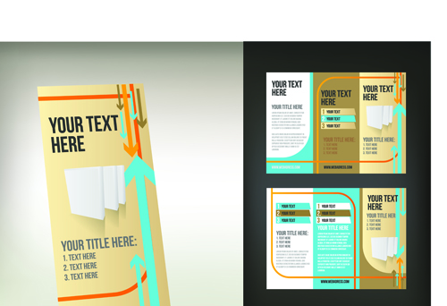 Set of Tri fold business brochure cover vector 10