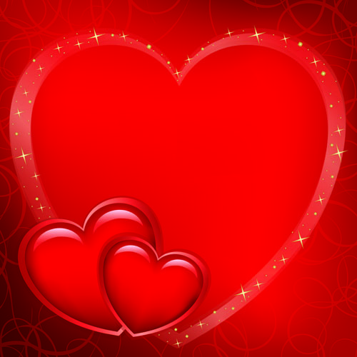 Red Style for Valentine day design vector 04