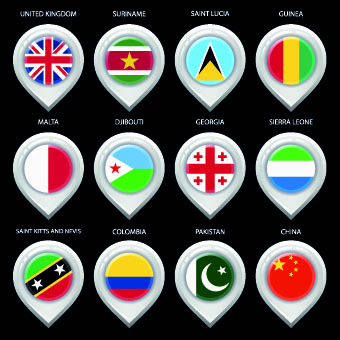 Vector Map marker elements 07