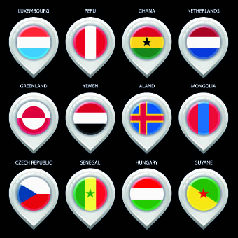 Vector Map marker elements 08