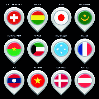 Vector Map marker elements 09